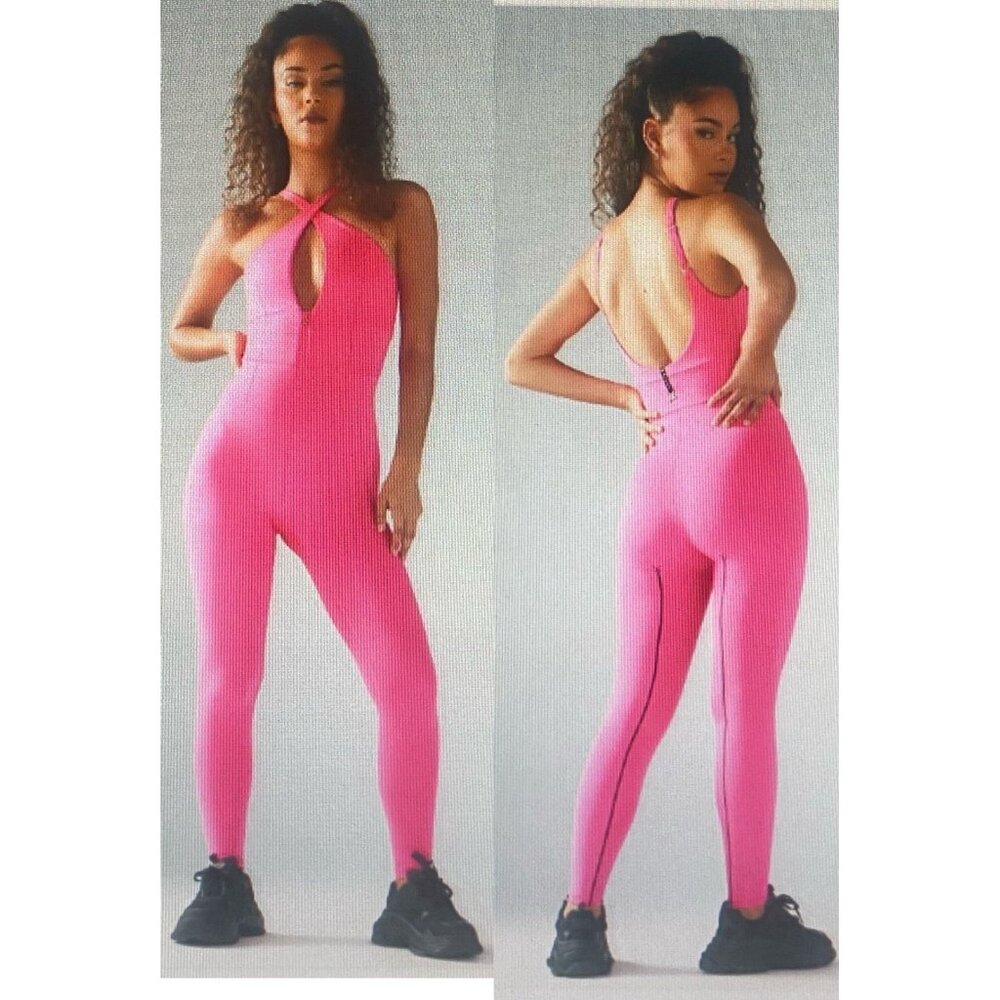 SAVAGE X FENTY Hotline Jumpsuit Sleeveless One Piece Sz Plus 16/1X Pink 82-10
